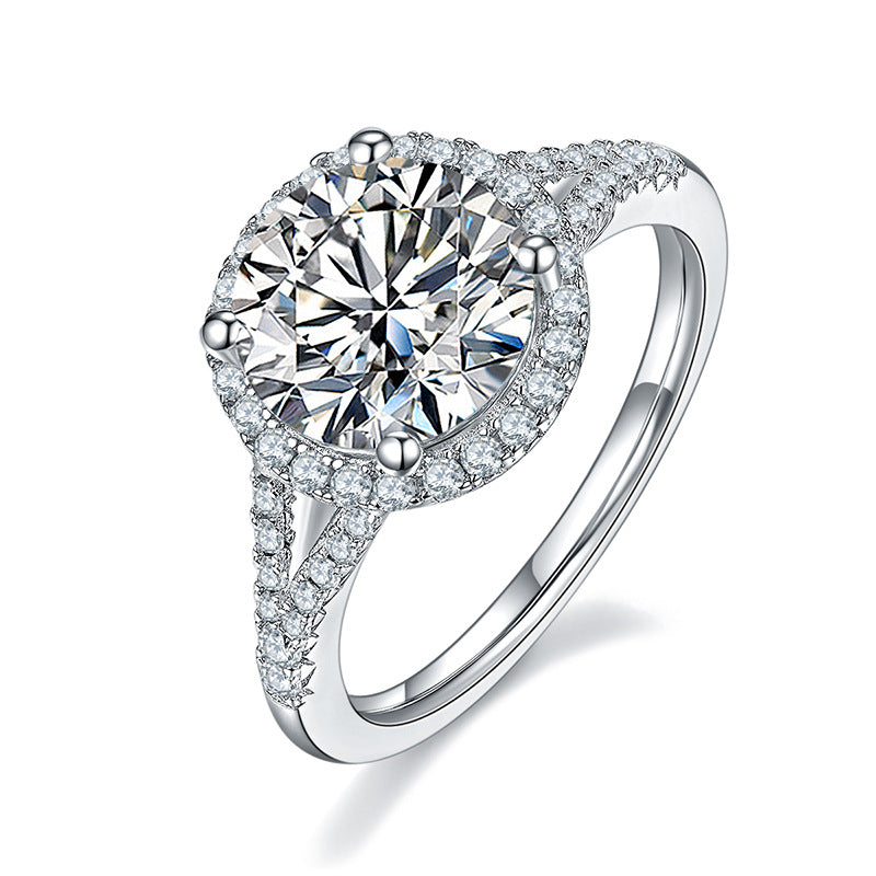 Silver Ring Inlaid Luxury Wedding Ring