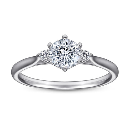 Silver Wedding Ring Women''s Zircon  Fashion Single Ring Fixed Wedding Ring Manufacturer