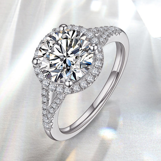 Silver Ring Inlaid Luxury Wedding Ring