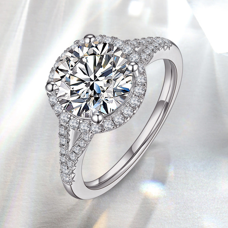 Silver Ring Inlaid Luxury Wedding Ring