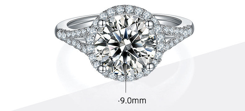 Silver Ring Inlaid Luxury Wedding Ring