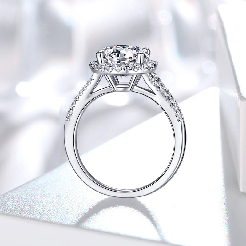 Silver Ring Inlaid Luxury Wedding Ring